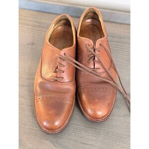 SAMUEL HUBBARD LEATHER MARKET CAP BROGUE WHISKEY‎ BROWN 9.5